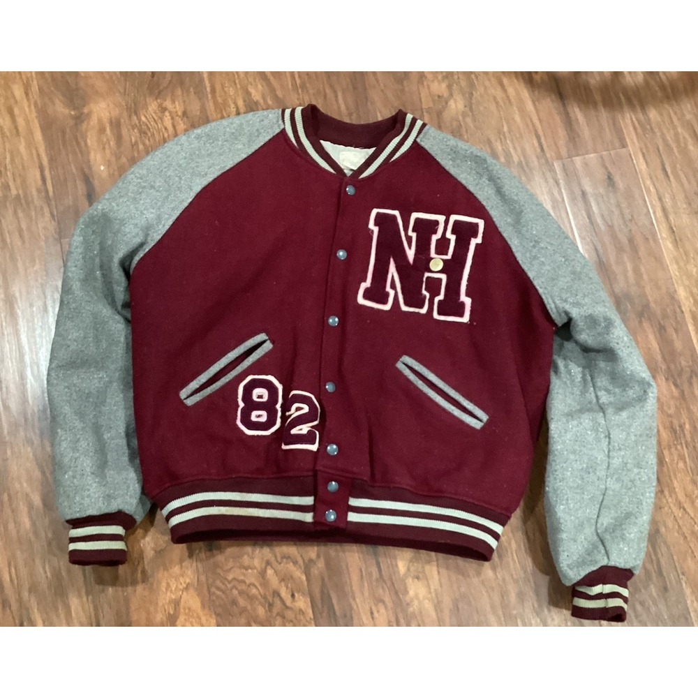 Vintage 1960's Leather Wool Letterman Jacket Felco